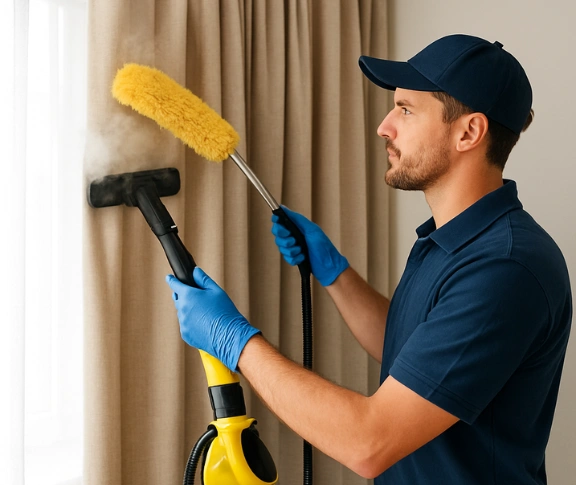 Trusted blind cleaning technician Matty Curtain Cleaning newcomb-vic QLD